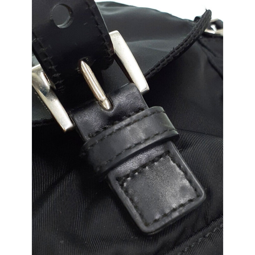 Prada bag Crossbody Nero messenger Leather Black saffiano Tessuto - Picture 6 of 9